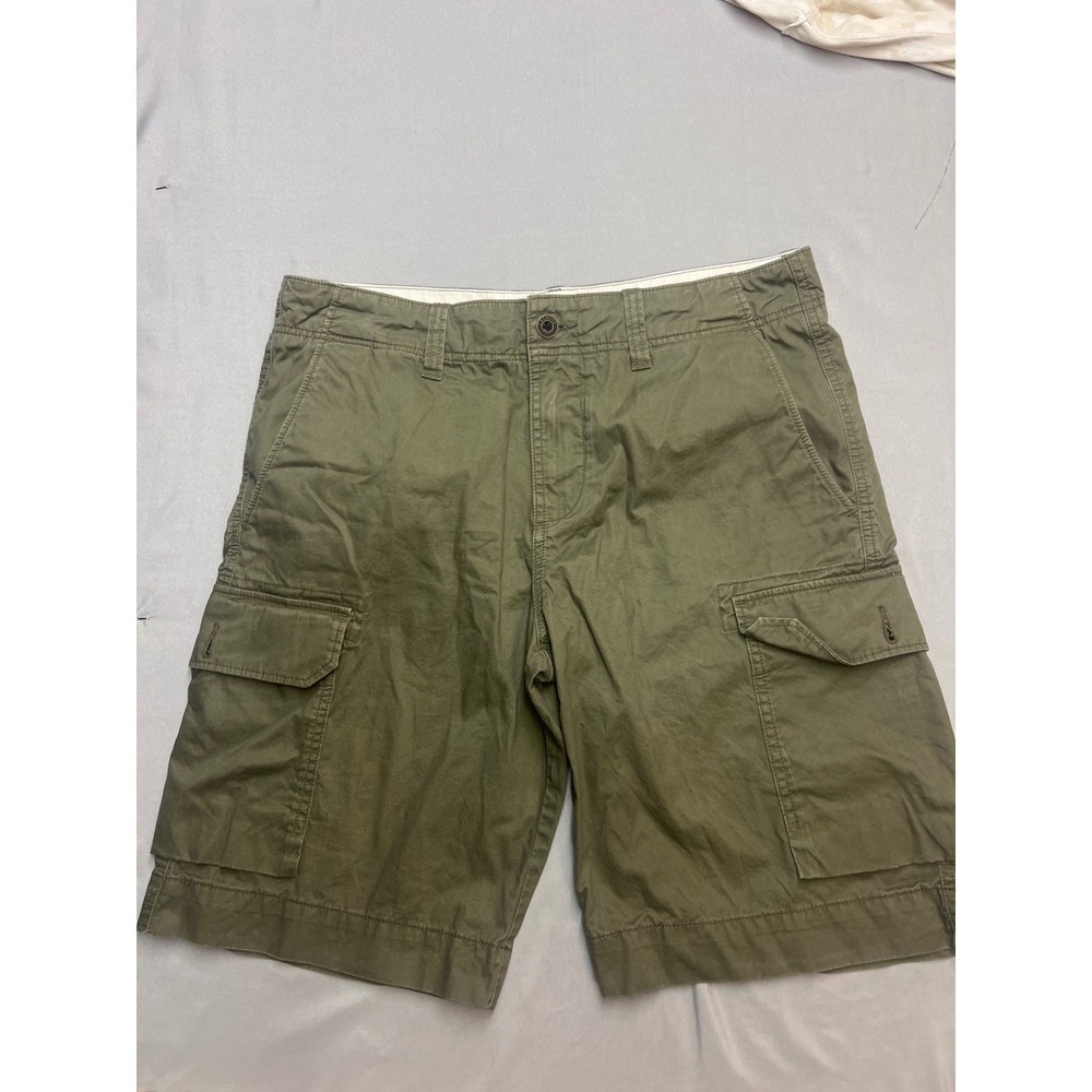 Lacoste Mens Olive Green Cotton Twill Cargo Shorts Size 32 F6136 Utility Pocket